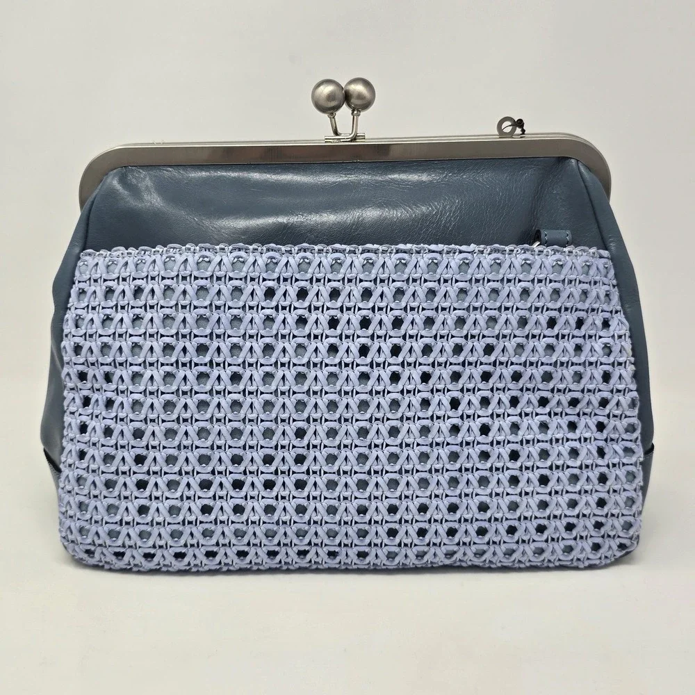 Patricia Nash Canisi‎ Looped Weave Satchel Womens Blue Leather Kiss Lock P833437